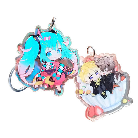 Custom Printed Clear Acrylic Cartoon Standee Plastic Transparent Keychain for Digital Photo for Keys