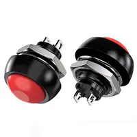 Daiertek PBS-33B Small Momentary 12mm Round Push Button Switch 1/2" Mounting Hole On Off Mini Round Plastic Push Button Switch