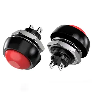 Wholesale small switch off/on-Daiertek PBS-33B Small Momentary 12mm Round Push Button Switch 1/2" Mounting Hole On Off Mini Round Plastic Push Button Switch