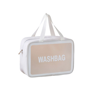 Washbag Toiletry Bag Set Pink Transparent Travel Cosmetic Organizer Rectangle Shape For Trip - Product Image 5