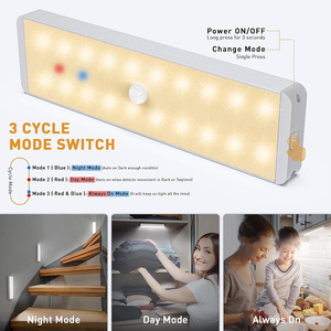 Rechargeable Closet <b>Lights</b> <b>with</b> Charging Station, 3 Color Temperature <b>LED</b> Cabinet <b>Light</b>, Dimmable Timing Motion <b>Sensor</b> LIghting - Product Image 3