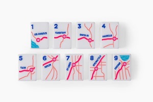 Tuiles de Mahjong américaines de luxe en acrylique monocouche modernes, 160 pièces, écologiques et durables pour l'intérieur. Notes des Présidents sur l'atterrissage sur la Lune - Product Image 3
