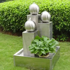 定制户外大型花园装饰不锈钢喷泉高档球体花园定制不锈钢球体