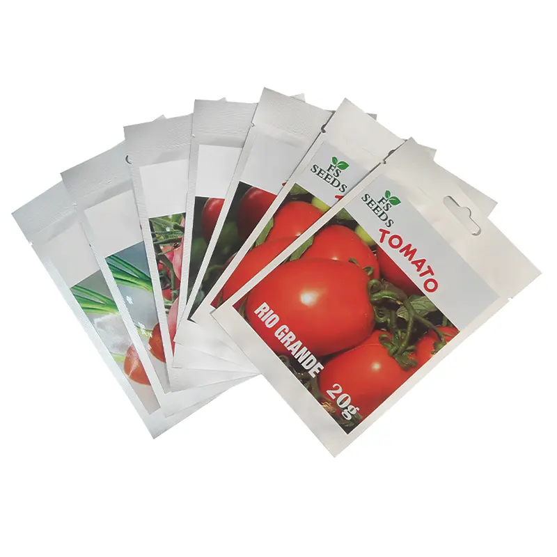 Flower Seed Packet Bag Package Fruit Vegetable Seed Packaging Bags Agriculture Vacuum Bag Aluminum Foil Heat Seal Barrier Accept