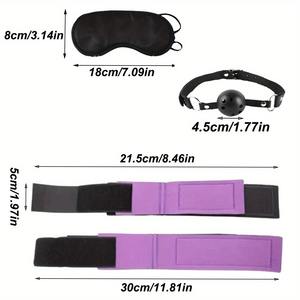 3 pièces : bâillon <span class=keywords><strong>en</strong></span> silicone + menottes + masque pour les yeux, harnais BDSM, jeux de bondage SM, jouets pour couples, fétichisme, esclavage, contraintes exotiques - Product Image 5