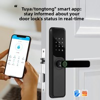 Serrure intelligente TT Lock, empreinte digitale, mot de passe, carte, télécommande, application cloud, alliage d'aluminium, porte en bois, sécurité de niveau B pour la maison et l'hôtel