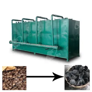 Hot sale sawdust biomass rice husk briquette continuous horizontal airflow carbonization furnace charcoal production line