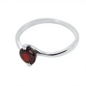 Special Design Red <b>Garnet</b> Bezel Setting 925 Sterling <b>Silver</b> Gemstone <b>Ring</b> Handmade Fine Jewelry for Wedding Gift - Product Image 1
