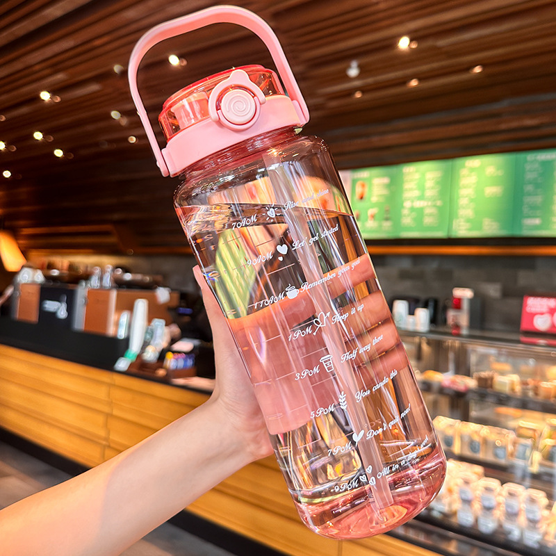 Girl powder 2000ml resistant portable double drink cup lid]]