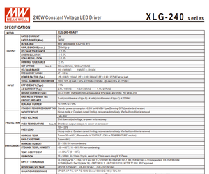 MEAN WELL XLG-240-H-AB 240W 2400‑6660mA 27‑56V 3 In 1 Dimmable Constant Power IP67 Waterproof LED Driver AC100‑305Vac - Product Image 3
