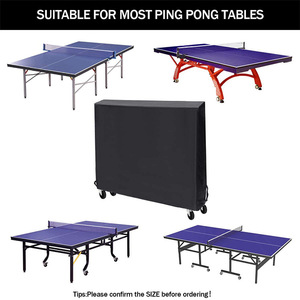 Housse de table de ping-pong 165 x 185 x 71 cm, noire, en tissu Oxford résistant à l'eau, protection intérieure et extérieure - Product Image 2