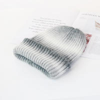 Bonnet en laine mélangée fabriqué, chaud pour l'hiver, unisexe, personnalisable, tie-dye, tricoté pour femme