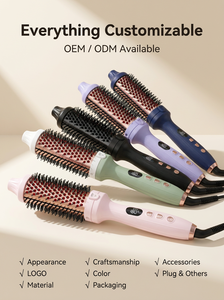 45mm Plasma Hot Comb Professional Fast Heating Dual PTC <b>Hair</b> Curler <b>Brush</b> 450F Infrared Thermal Round <b>Brush</b> Sample Available - Product Image 5