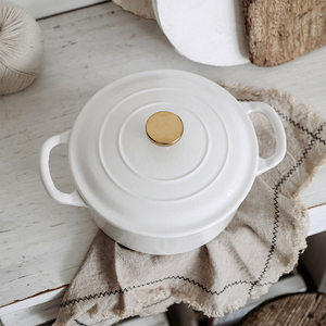 M-cooker Fours hollandais en <span class=keywords><strong>fonte</strong></span> Bon marché Marmite de cuisson émaillée avec fond plat Réchauffeur d'aliments Casserole - Product Image 4