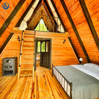 Villa en bois préfabriquée personnalisable de luxe, style chalet forestier, garantie 1 an, bois durable et imperméable pour complexe familial