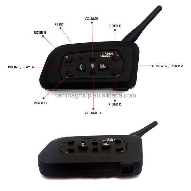 6 Rider Bluetooth Motorcycle Communicator Helmet