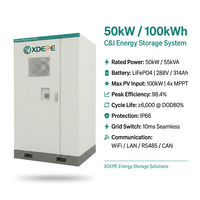 Armoire de stockage d'énergie photovoltaïque commerciale intégrée de 100 kWh, système de stockage d'énergie par batterie industrielle de 50 kW pour raccordement au réseau et hors réseau