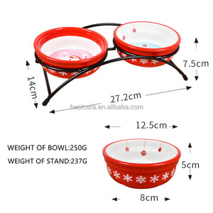Cuencos de porcelana de alta calidad para mascotas para perros, comedero de agua y comida para mascotas, cuenco de cerámica para mascotas con soporte de hierro - Product Image 3