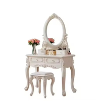 Table de maquillage de style nordique moderne pour chambre à coucher, miroir éclairé par LED, panneau en bois extensible, écologique, durable, utilisation dans les hôtels et les salons
