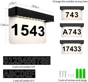 Lámpara Solar LED de Pared para Exteriores IP65, Iluminación Nocturna para Direcciones de Casa, Aplicación en Jardín, Placas con Números de Casa para Jardín, DC - Product Image 2