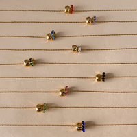 Collier EManco avec chaîne en câble, pendentif double cercle ouvert, base dorée, incrustation de zircon coloré, cadeau romantique, bijoux