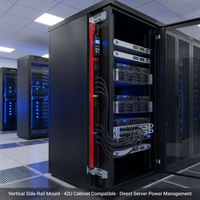PDU Inteligente Vertical Personalizable con Control Individual de Tomas para Distribución de Energía en Gabinetes de Servidores de 42U