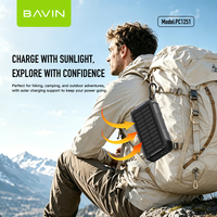 BAVIN Outdoor Camping Travel Solaire PC1251 30000mah Powerbank à charge sans fil avec panneau solaire
