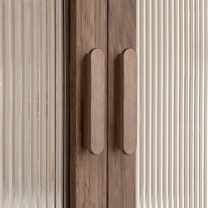 Poignée en bois de chêne blanc et noyer - Bouton en bois en forme de champignon pour tiroir et armoire en bois massif (trou unique) - Product Image 5