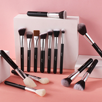 BEILI 2022 Set Kuas Makeup Premium Hitam 42 Pcs Grosir Gagang Kayu Label Pribadi Kuas Makeup Kosmetik Foundation