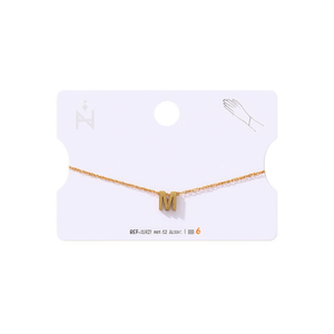 Plusera M Bracelet Stainless Steel <b>Initial</b> M <b>Necklace</b> Gold <b>Silver</b> Tone Jewelry Gift For Women Men Unisex - Product Image 2