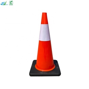 Vente Flash : Cône de Signalisation Flexible en PVC Orange et Noir de 28 Pouces (700 mm) – Produit d'Avertissement Routier Souple - Product Image 1
