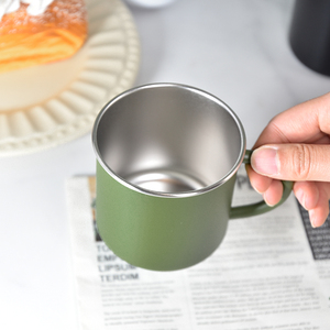 Tazza da Caffè da 12 oz con Manico, Bicchieri in Acciaio Inox a Parete Singola da 400ml, Tazze in <span class=keywords><strong>Metallo</strong></span> per Birra e Bevande per Uso Esterno - Product Image 5