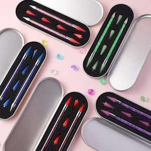 Lápiz profesional de cera para decoración de uñas con diamantes de imitación, aplicador de puntos para uñas, recogedor de pedrería - Product Image 2