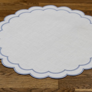300 Colors Personalized Modern Embroidered Lines Washed Flax Pure Fabric Custom 100% <b>Cloth</b> <b>Linen</b> Napkins Placemat - Product Image 3