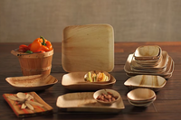 Vaisselle en feuille de palmier robuste Assiettes Composable Biodégradable Nature Jetable Areca Nut Palm Leaf Dish