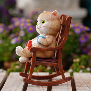 ของตกแต่งรูปสัตว์น่ารักสำหรับตกแต่งบ้าน สวน หรือโต๊ะทำงาน เช่น แมวการ์ตูน กระต่าย ตุ๊กตาหมีโยกเยก กบ - Product Image 5