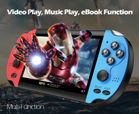 Console de jeu portable rétro X7 avec écran HD de 4,3/5,1 pouces, lecteur MP5 de poche classique 8 Go, console de jeu mini PSP Plus