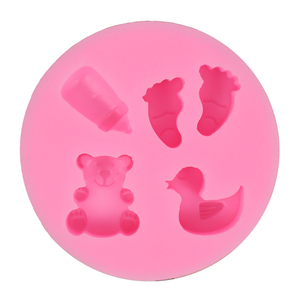 Ronda 3D 5 diferentes bebés biberón oso pato juguete <span class=keywords><strong>Mini</strong></span> pies moldes de silicona - Product Image 5