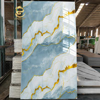Panneau mural en PVC marbré UV, PVC Marmol Pared Marmol pour la décoration murale, imperméable