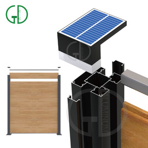 Gd bột áo đen riêng tư vườn WPC <span class=keywords><strong>Composite</strong></span> gỗ hàng rào Bảng điều chỉnh 6x6 6x8 nhôm bài viết cho hàng rào với khe trượt - Product Image 5