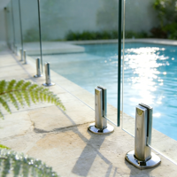 Accessoires de fixation OEM personnalisés modernes en acier inoxydable pour garde-corps en verre sans cadre, pour villa, balcon, escalier, piscine, jardin