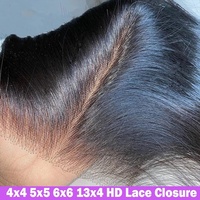 Cheveux vierges bruts à cuticules alignées, Frontal en dentelle HD 13x4 13x6 pré-épilé avec baby hair, Closure en dentelle HD 5x5