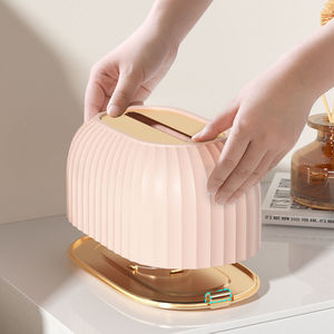 Boîte à mouchoirs élégante blanche avec base à ressort, polyvalente pour la maison et le salon, pratique - Product Image 3