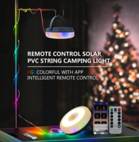Lampe solaire de camping LED rechargeable de haute qualité pour l'extérieur, 10 m, guirlande lumineuse de camping solaire pour l'extérieur
