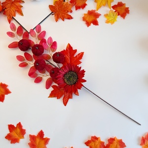 Composizione floreale decorativa con <span class=keywords><strong>zucca</strong></span> simulata, foglia d'acero e girasole, <span class=keywords><strong>zucca</strong></span> in velluto, decorazione per il Festival del Raccolto e il Ringraziamento - Product Image 6
