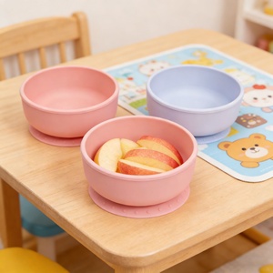 Bol à riz rond grande capacité, épaissi, anti-brûlure pour bébé, en silicone, vaisselle domestique - Product Image 3