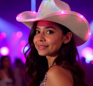 Sombrero de Vaquera Personalizado con Luces LED de Colores para Adolescentes, Ideal para Año Nuevo, Diwali, Cumpleaños, Graduaciones, Fiestas, Bares, Disfraces y Accesorios de Cosplay - Product Image 5