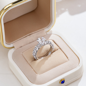 Messi Jewelry MSR-2138 14K Gold Oval Shape Hidden Halo Lab Grown <b>Diamond</b> <b>Ring</b> Engagement <b>ring</b> - Product Image 4