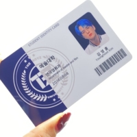 Carte d'identité scolaire coréenne personnalisée pour lycéens, en PVC magnétique, avec impression offset et marquage à chaud