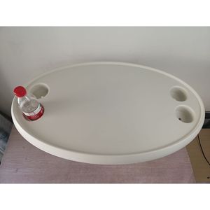 Mesa Ovalada de Plástico Blanco de 762*460 mm, Accesorios de Vajilla Promocionales para Yates, Embarcaciones Marinas y Autocaravanas - Product Image 1